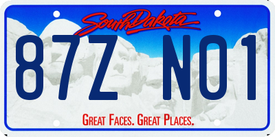 SD license plate 87ZN01