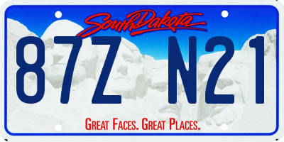 SD license plate 87ZN21