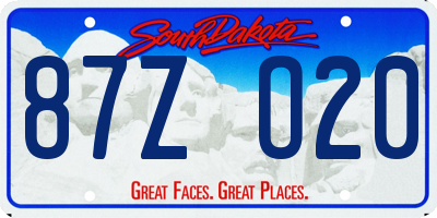 SD license plate 87ZO20