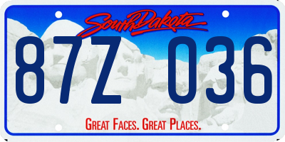 SD license plate 87ZO36