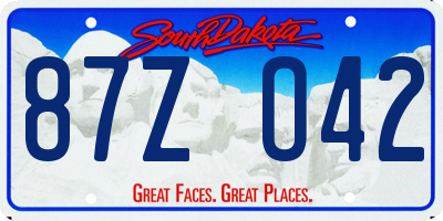 SD license plate 87ZO42
