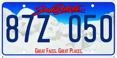 SD license plate 87ZO50