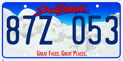SD license plate 87ZO53