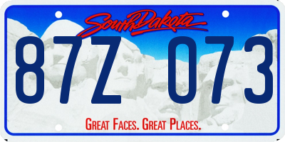 SD license plate 87ZO73