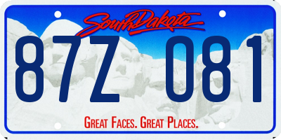 SD license plate 87ZO81