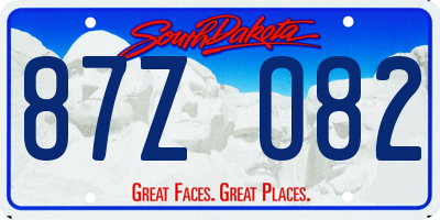 SD license plate 87ZO82