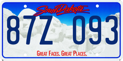 SD license plate 87ZO93