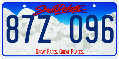 SD license plate 87ZO96