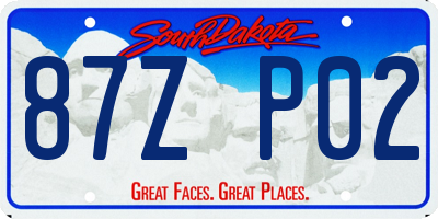 SD license plate 87ZP02
