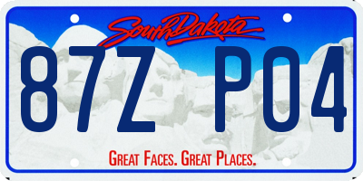 SD license plate 87ZP04
