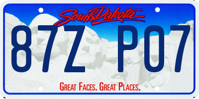 SD license plate 87ZP07