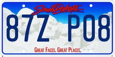 SD license plate 87ZP08