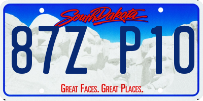 SD license plate 87ZP10