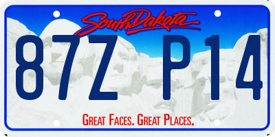 SD license plate 87ZP14