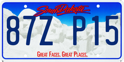 SD license plate 87ZP15
