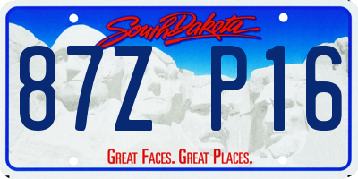 SD license plate 87ZP16