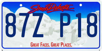SD license plate 87ZP18