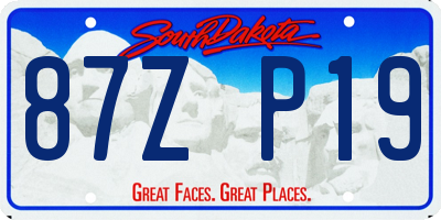 SD license plate 87ZP19