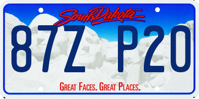SD license plate 87ZP20