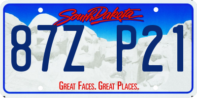 SD license plate 87ZP21