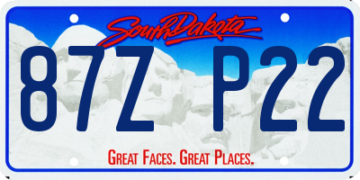SD license plate 87ZP22