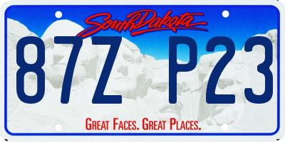 SD license plate 87ZP23