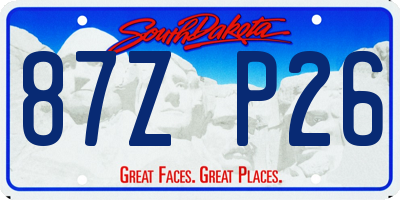 SD license plate 87ZP26