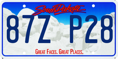 SD license plate 87ZP28