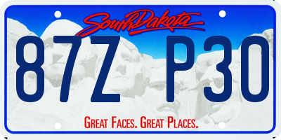 SD license plate 87ZP30