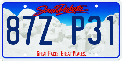 SD license plate 87ZP31