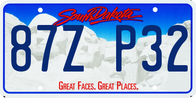 SD license plate 87ZP32