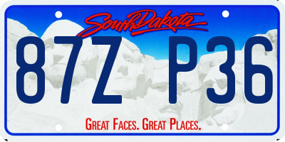 SD license plate 87ZP36