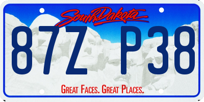 SD license plate 87ZP38