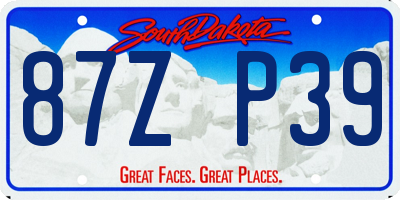 SD license plate 87ZP39