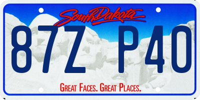 SD license plate 87ZP40