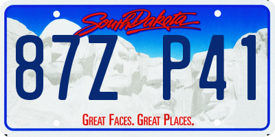 SD license plate 87ZP41