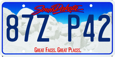 SD license plate 87ZP42