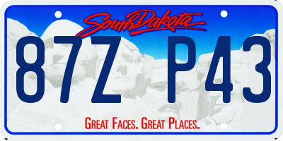 SD license plate 87ZP43