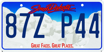 SD license plate 87ZP44