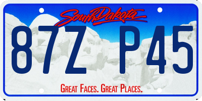 SD license plate 87ZP45