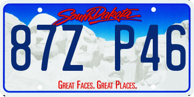SD license plate 87ZP46