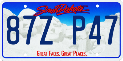 SD license plate 87ZP47