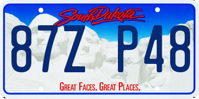 SD license plate 87ZP48