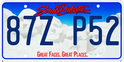 SD license plate 87ZP52