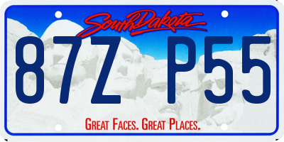 SD license plate 87ZP55