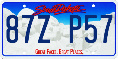 SD license plate 87ZP57