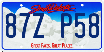 SD license plate 87ZP58