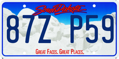 SD license plate 87ZP59