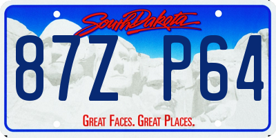 SD license plate 87ZP64