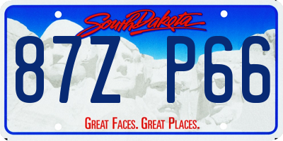 SD license plate 87ZP66
